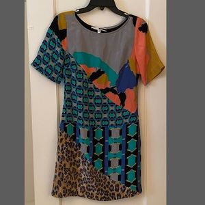 Tracy Reese Mixed Patter Dress with Zipper Size 2